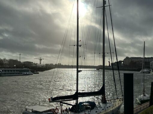 Milagro, le navire de Karukinka, est en escale à Nantes, ponton Belem au premier trimestre 2024
