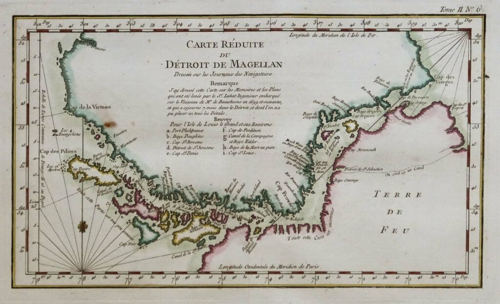 carte du détroit de magellan établie sur les observations de l'expédition beauchesne